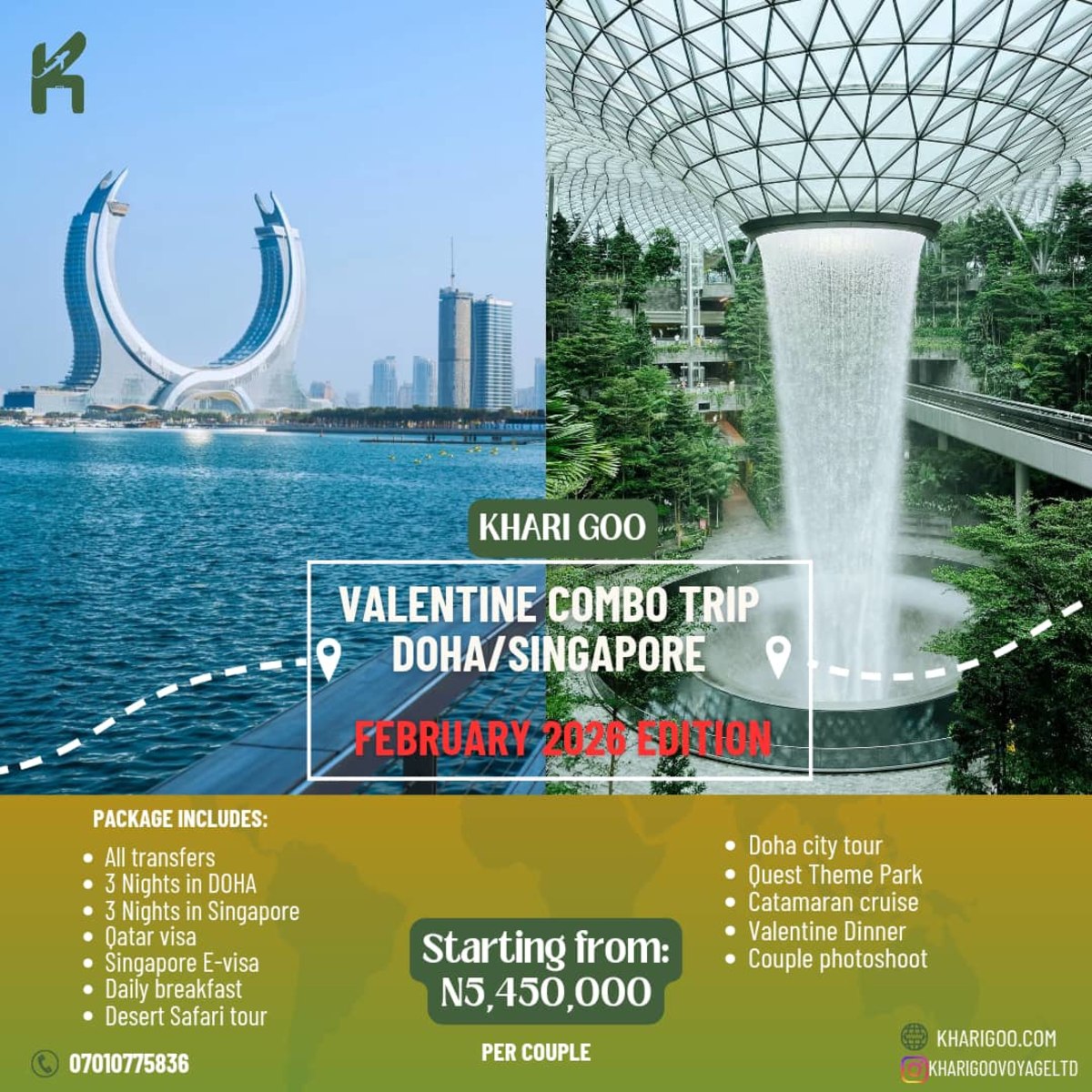 EXPERIENCE SINGAPORE + QATAR VALENTINE GETAWAY