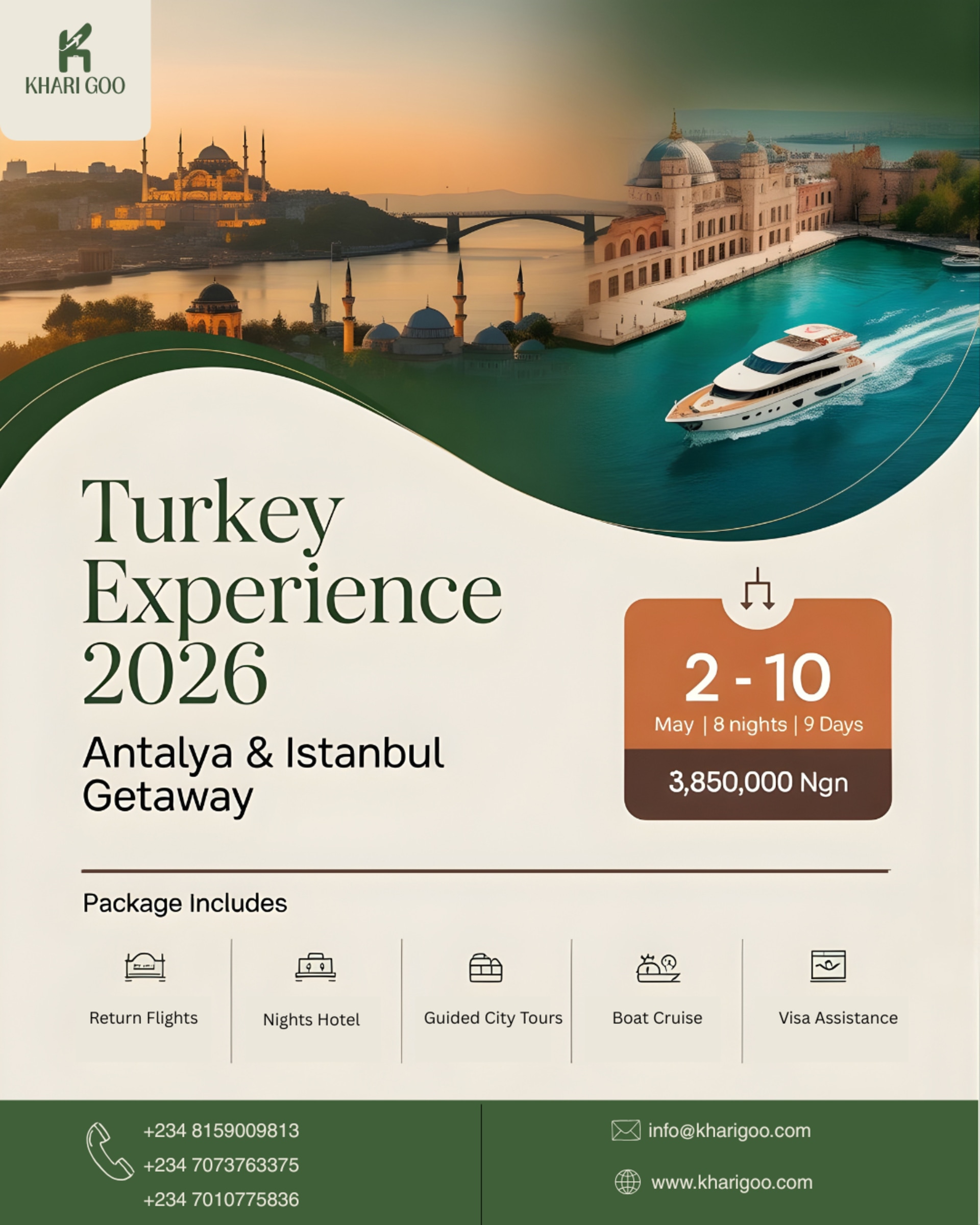 Turkey Experience 2026 – Antalya & Istanbul Getaway